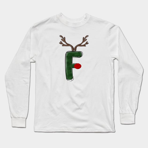 Letter F - Christmas Letter Long Sleeve T-Shirt by Pop Cult Store